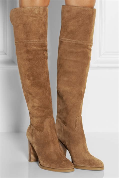 michael kors suede knee boots|michael kors heeled boots.